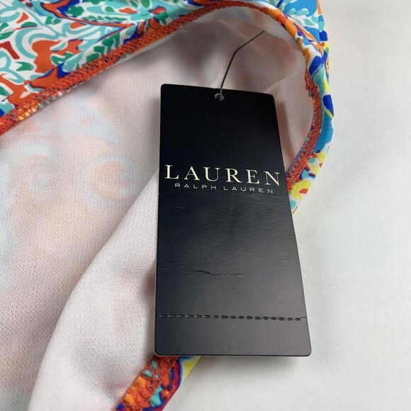 Lauren Ralph Lauren Printed Hipster Bikini Bottom Women 14 Multi Amara Patchwork - Picture 2 of 7